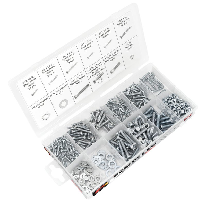 Performance Tool W5221 347pc SAE Nuts & Bolts Assortment With Case - Image 1